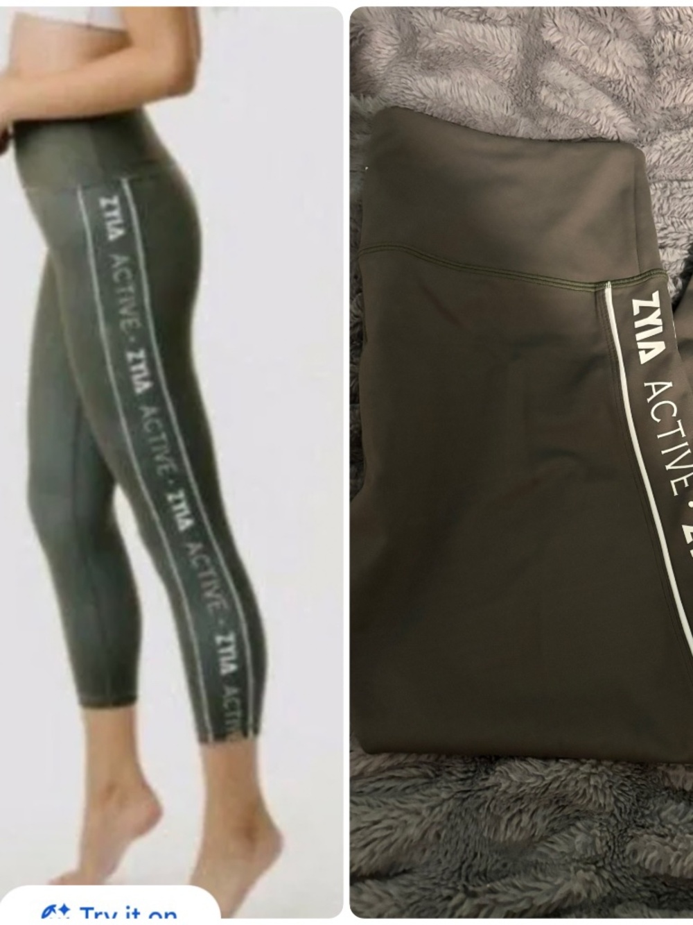 Two pair of Zyia light and tight capris size 8-10 Brand new without tags